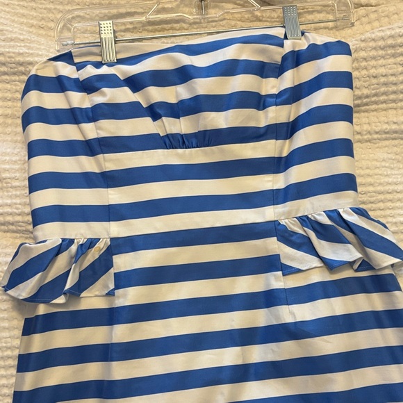 Lilly Pulitzer Strapless Blue and White Dress - Picture 4 of 5